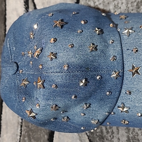 STAR STUDDED DENIM CAP HAT - Picture 3 of 11